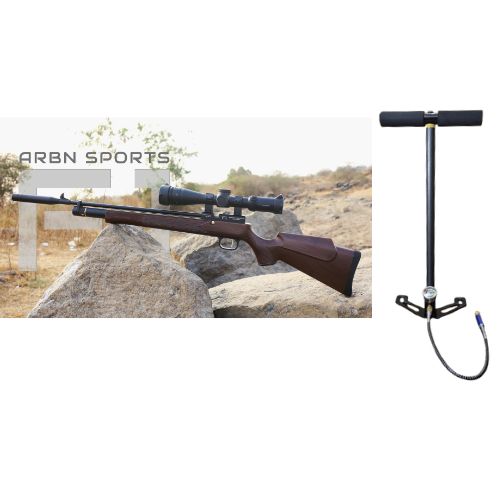 ARBN Sports F1 PCP Air rifle .177 CAL Wooden combo 3 Stage PCP Pump Plus