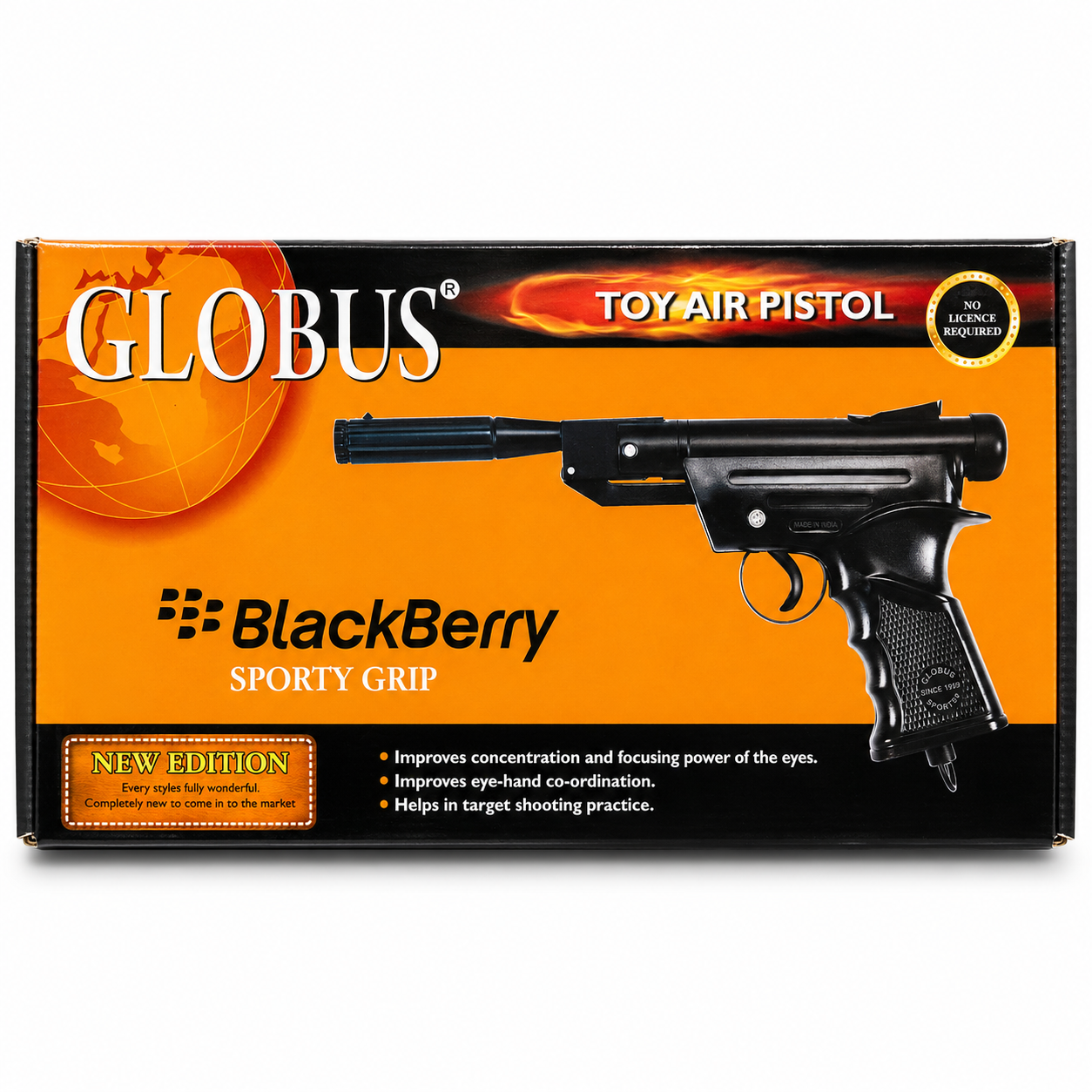 Globus Blackberry Sporty Grip 4.5mm Toy Air Pistol for target shooting and recreational practice
