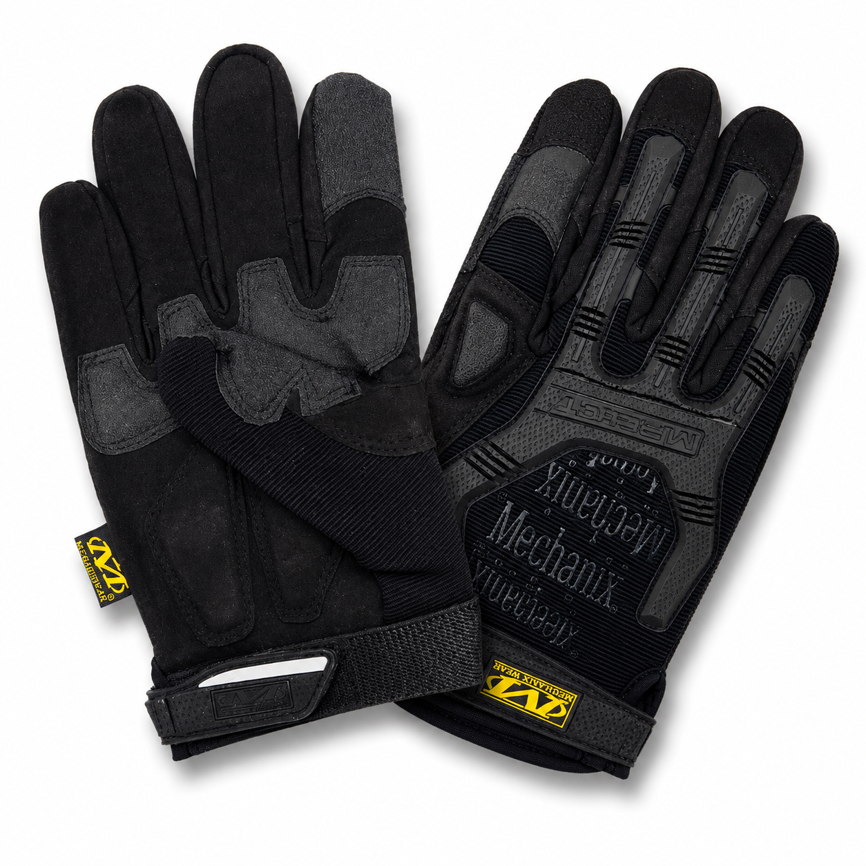 Mechanix M-Pact Full Finger Tactical Gloves Black with Reinforced Palm, Impact Protection and Adjustable Wrist Closure