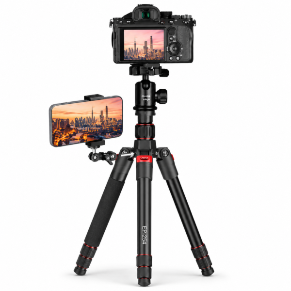 Manbily EP-254 aluminium tripod with 360 degree ball head for DSLR camera and spotting scope