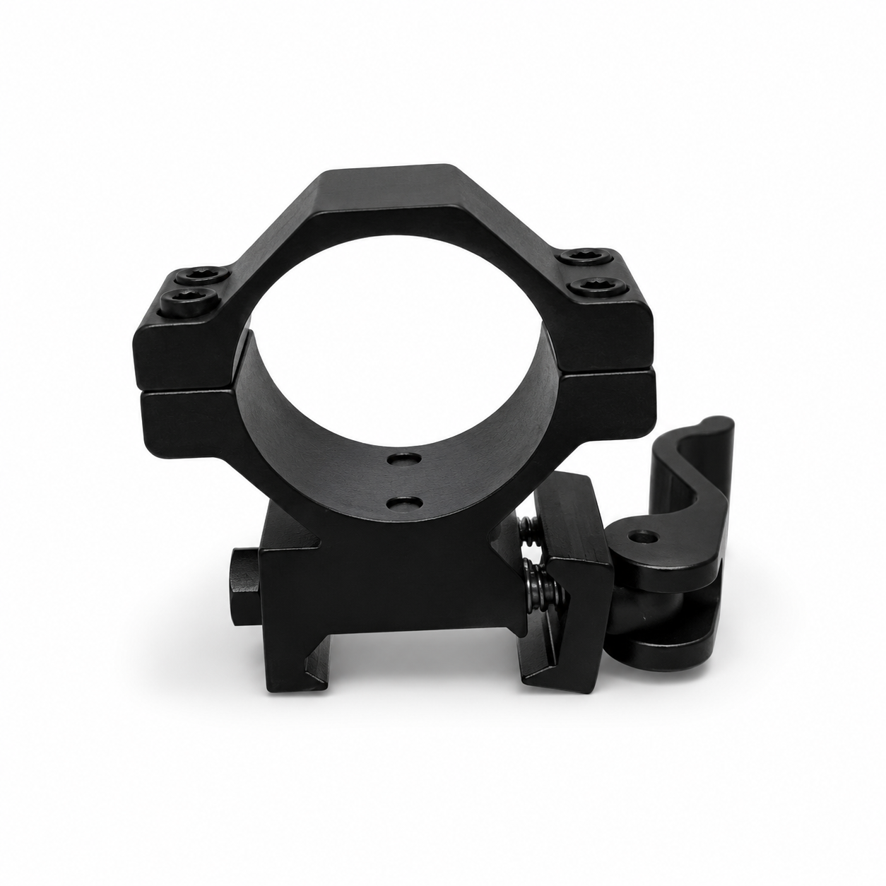 30mm quick release scope mount with Picatinny rail lever lock in black aluminum