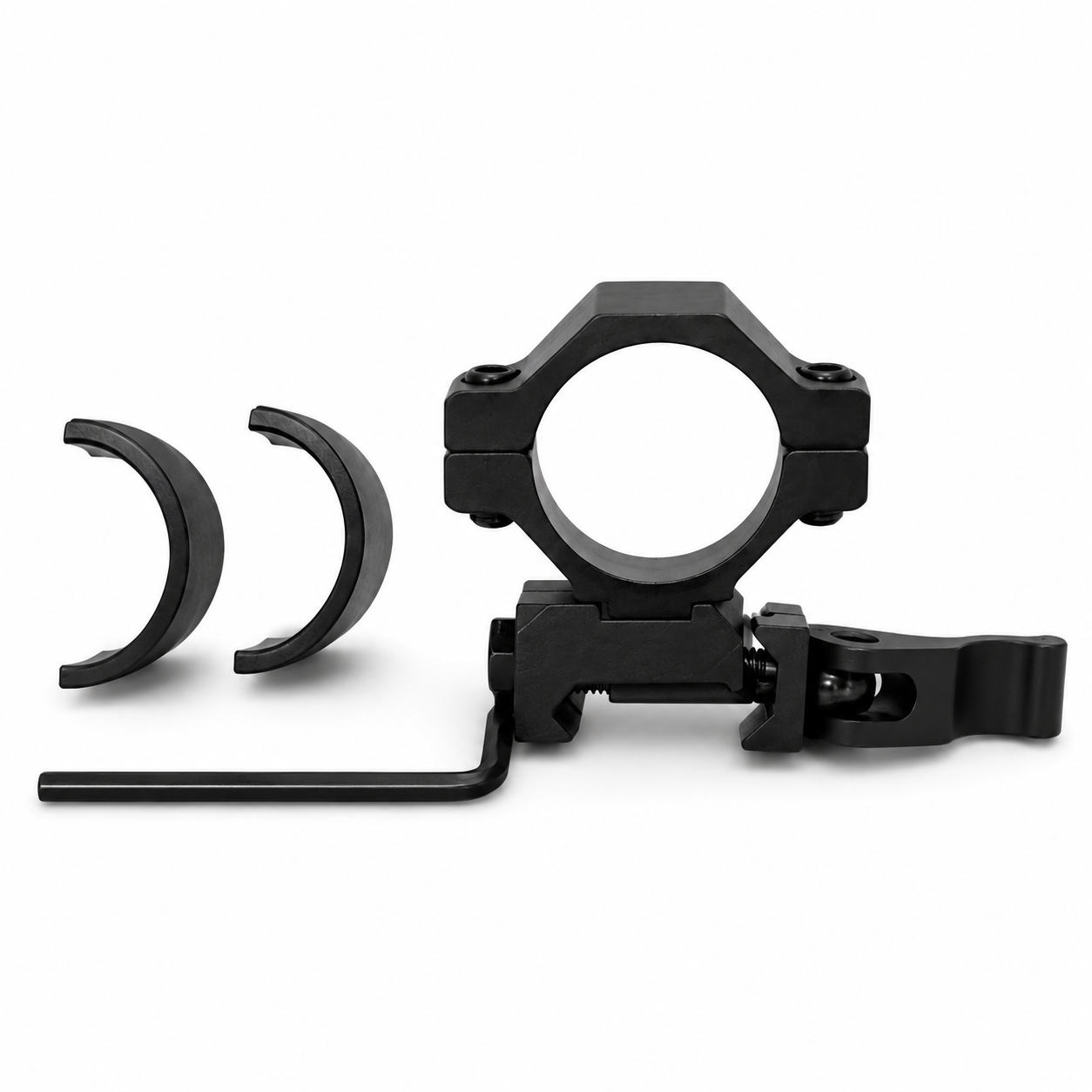 30mm quick release scope mount with Picatinny rail lever lock in black aluminum