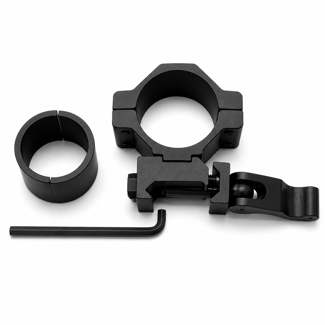 30mm quick release scope mount with Picatinny rail lever lock in black aluminum