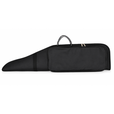 Premium black PCP air rifle bag featuring a dedicated hand pump compartment, padded interior, backpack straps, and heavy-duty zipper closure.