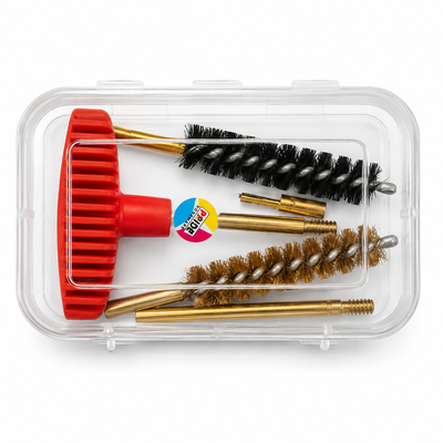 Pistol/Revolver Gun Cleaning Kit .32 Bore with brass cleaning rod, bronze bore brush and cleaning accessories