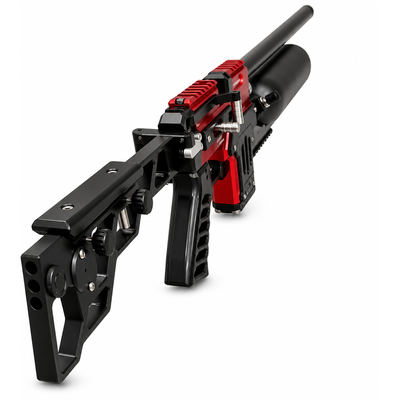 ARBN X1 PCP air rifle side profile with 550mm barrel and 0.42L air cylinder