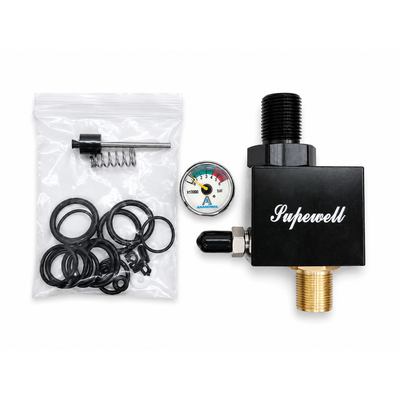 Superwell-Z PCP regulator Z-valve assembly with pressure gauge