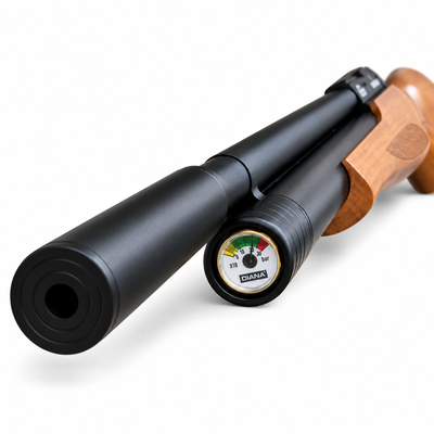 DIANA Outlaw PCP air rifle pressure gauge and air cylinder